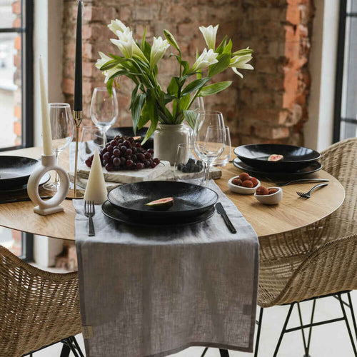 Bordløper i 100% Lin – Morgentåke